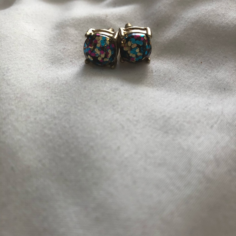 Glitter button earrings